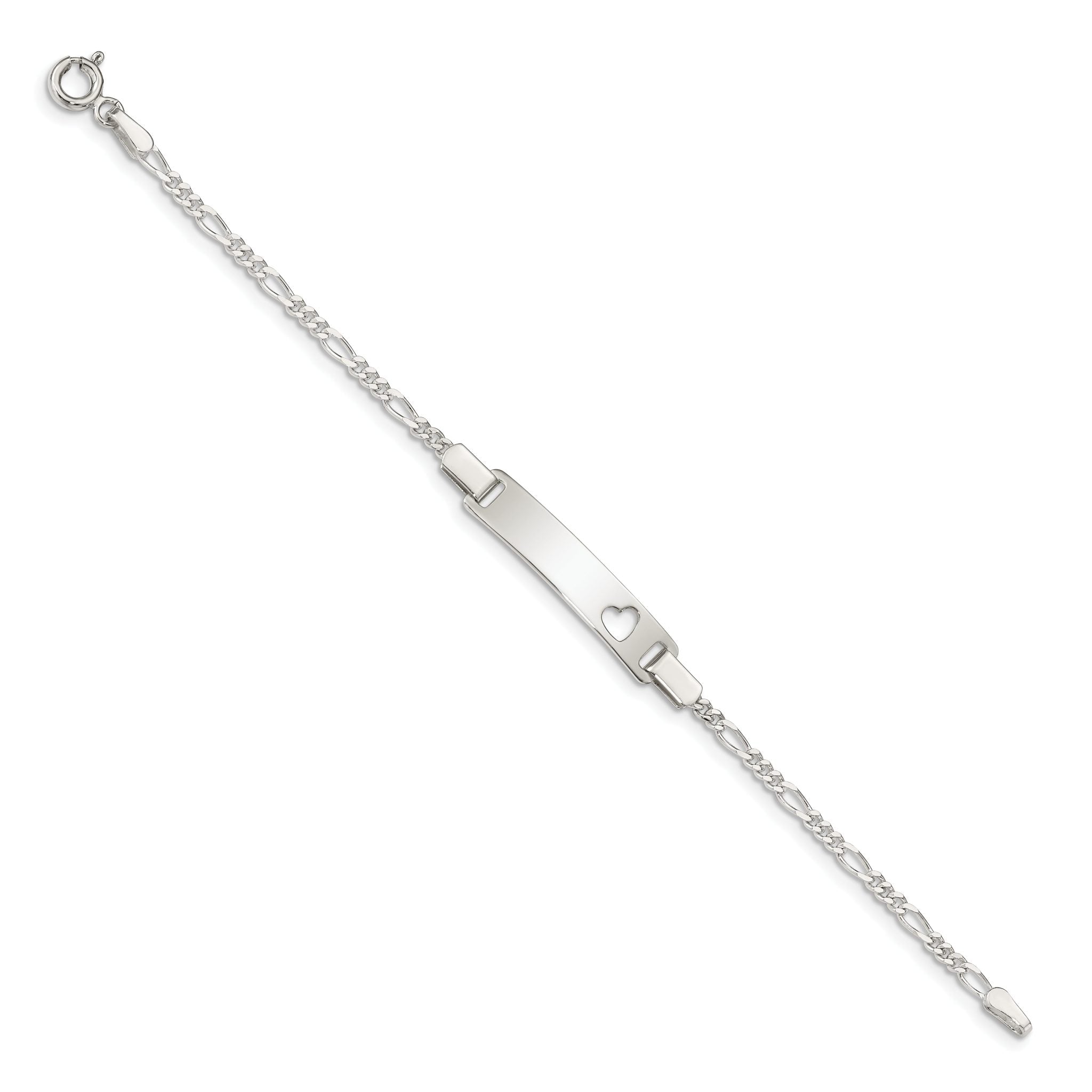 Sterling Silver Baby ID with Cut-out Heart Bracelet Secondary image