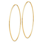 10K Gold Polished Endless Hoop Earrings, 63mm Lightweight Design
