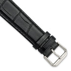 Alligator-Grain Leather Watch Band, Black Matte, 19mm