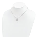 Sterling Silver Rhodium-plated CZ Double Horseshoe Necklace