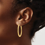 14K  Polished Oval  Hoop Earrings