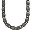 Antiqued & Brushed Necklace in Stainless Steel, 8.5mm