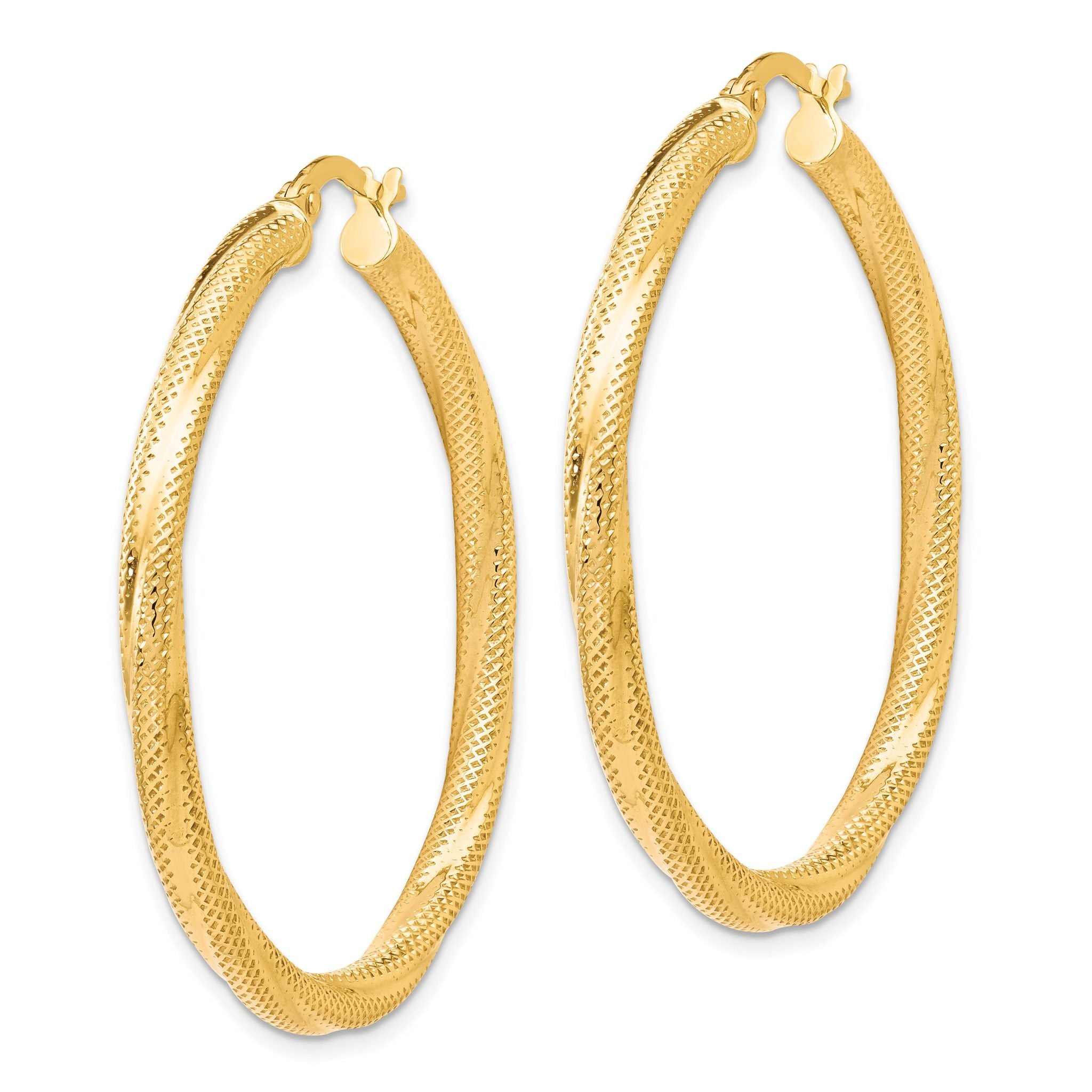 10K Twisted Hinged Hoop Earrings Secondary image