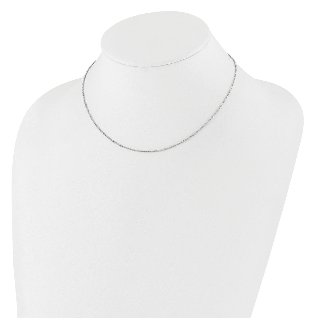 1.4mm 10K White Gold Round Cable Chain