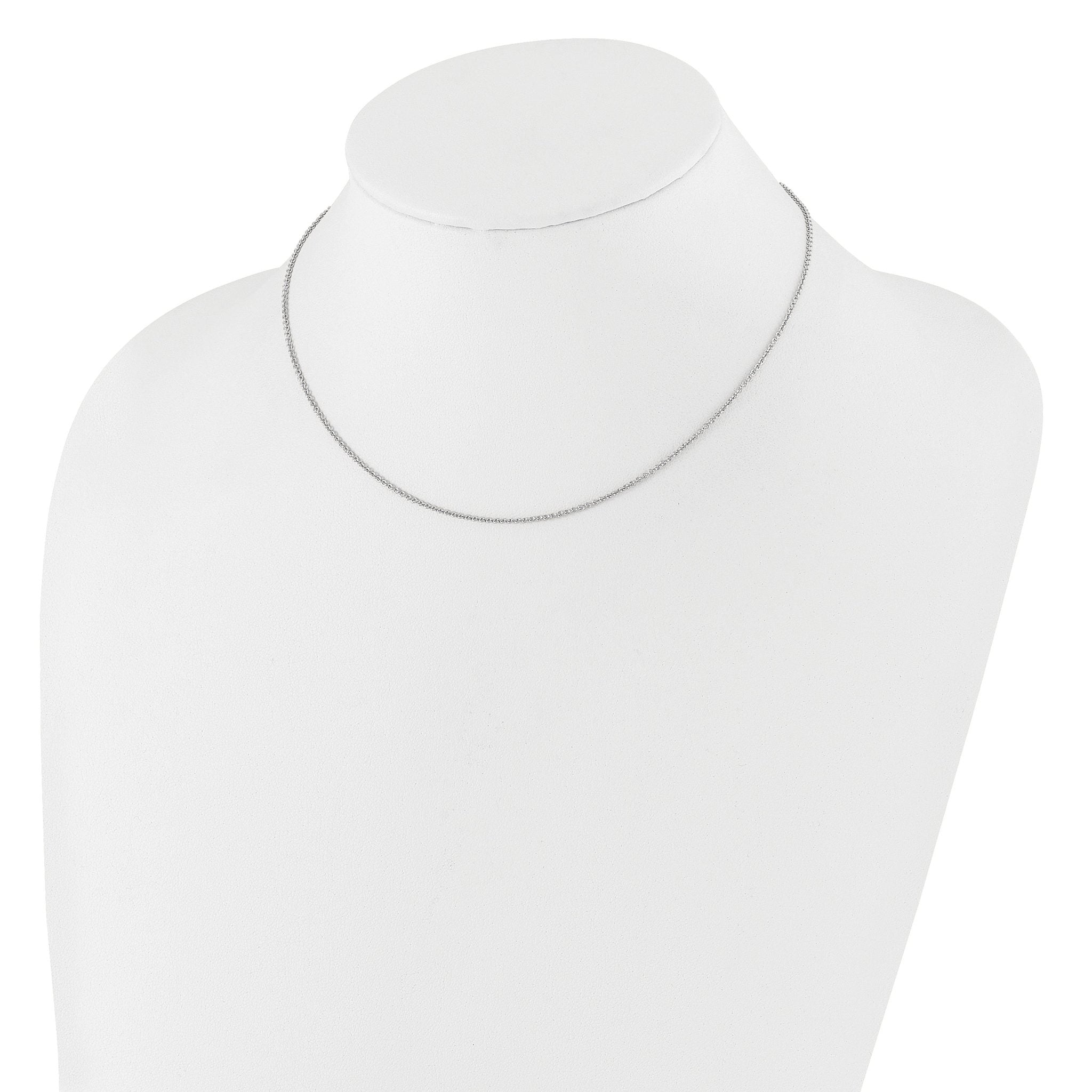 1.4mm 10K White Gold Round Cable Chain