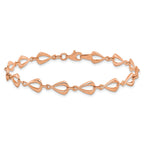 14K Rose Gold Polished Fancy Link Bracelet
