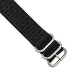 Military Ballistic Nylon Watch Band in Black, 22mm