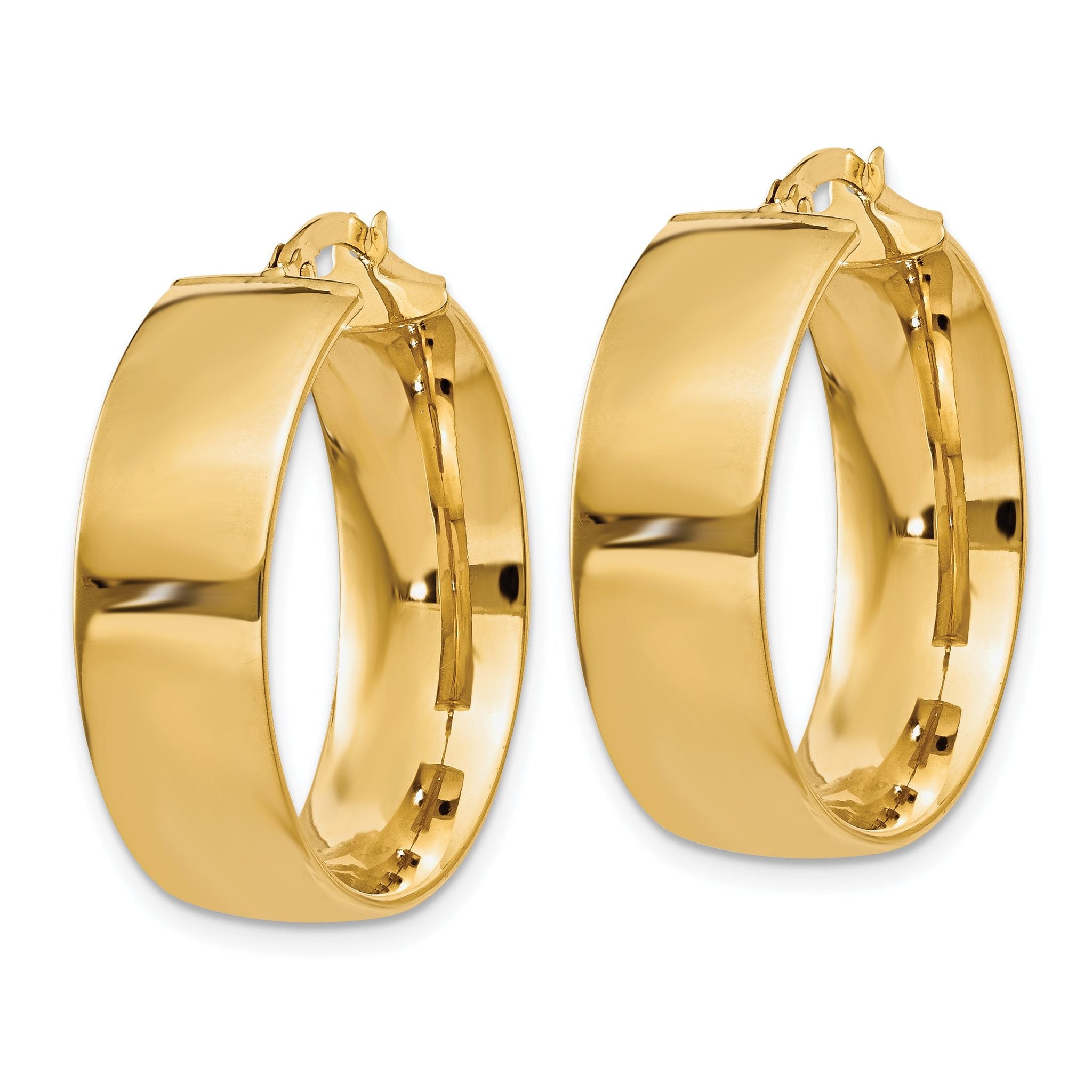 14k 7.75mm Polished Large Hoop Earrings Secondary image
