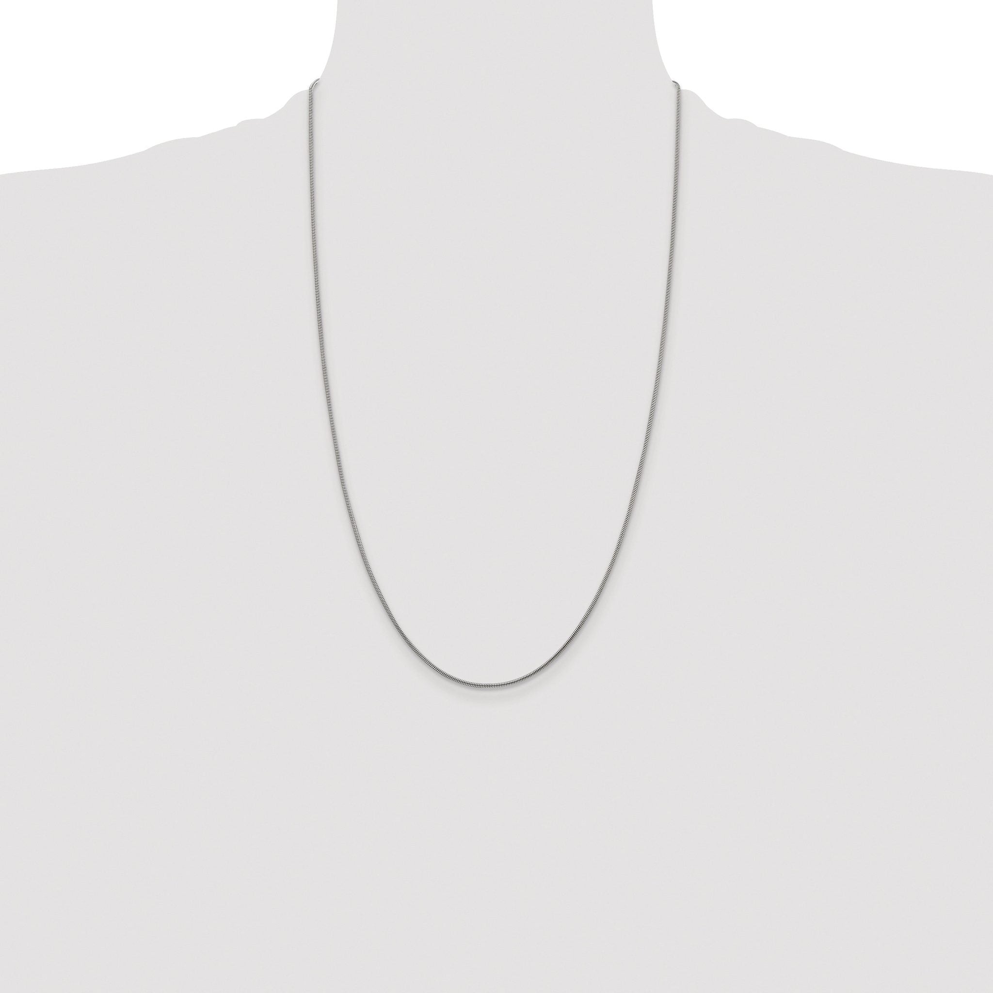Polished Snake Chain Necklace in Sterling Silver, 1.2mm