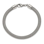 Polished & Textured Wire Bracelet in Stainless Steel
