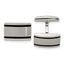 Stainless Steel Brushed Black Rubber Rectangle Cuff Links