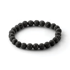 8mm Volcanic Rock Agate Beaded Stretch Bracelet