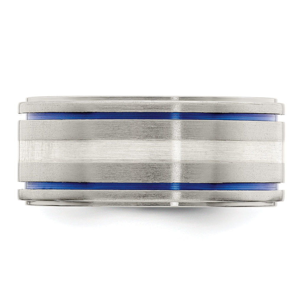Edward Mirell Titanium w/Argentium Sterling Silver Anodized 10mm Band