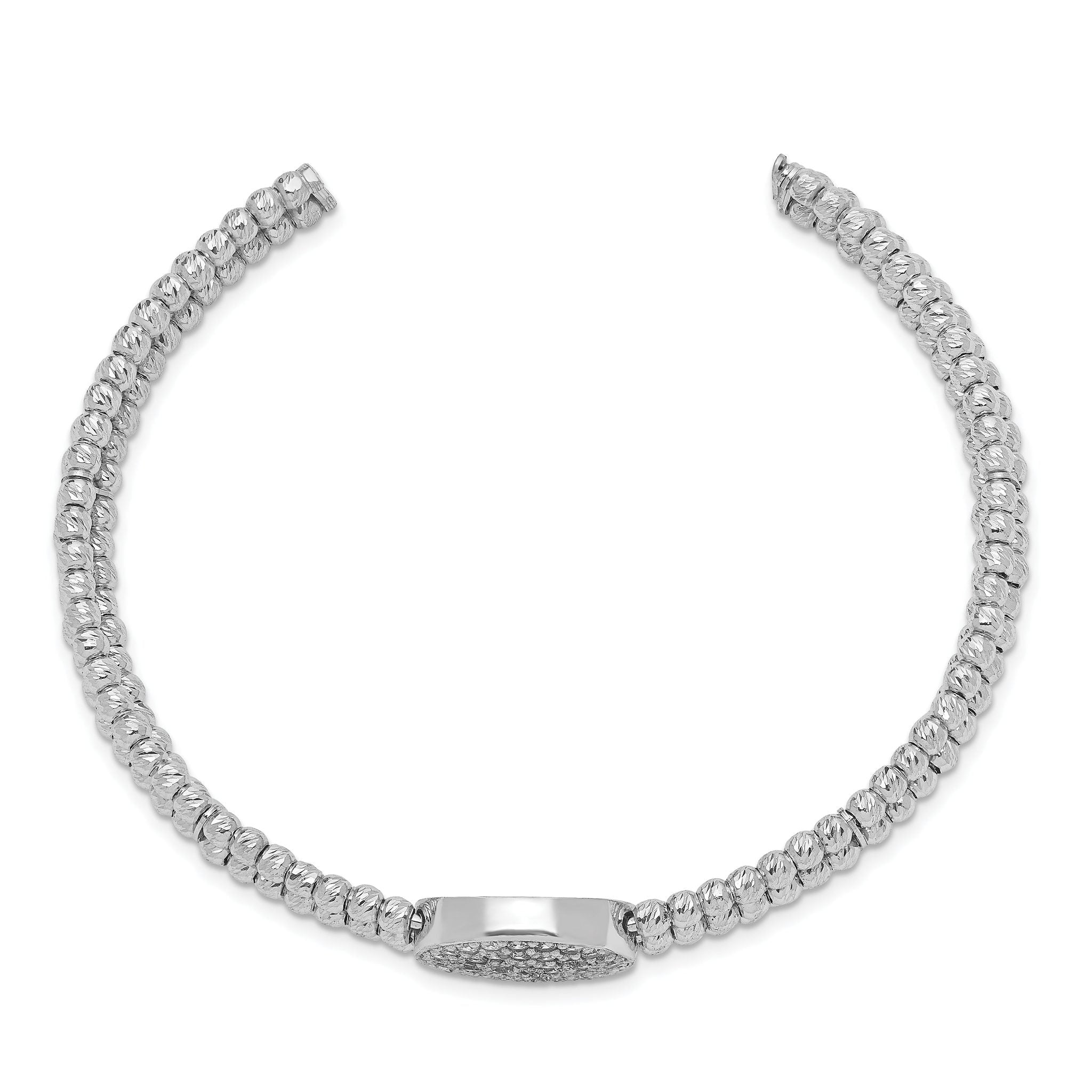 Sophia Jewelers Sterling Silver Crystal Cuff with Rhodium Plating Secondary image