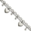 Stainless Steel Polished Hearts and Beads Multi Chain Bracelet with Extension for Women