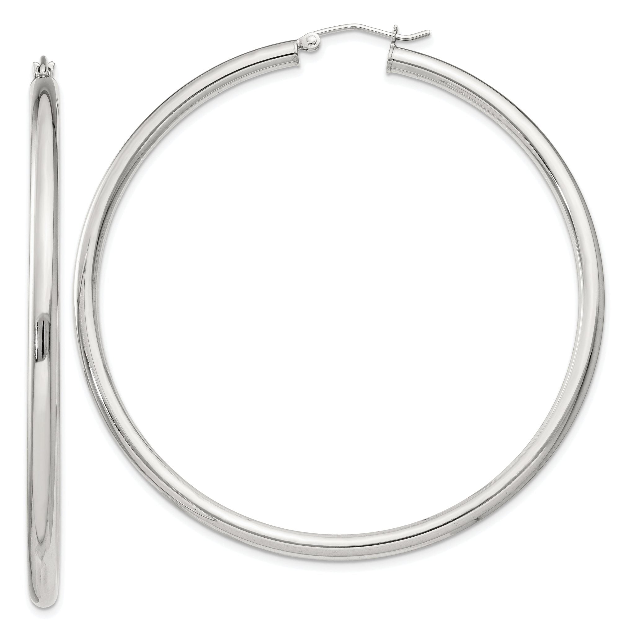 Sterling Silver 3mm Round Hoop Earrings Main image