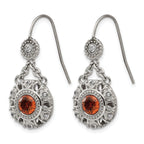 Stainless Steel Polished Cubic Zirconia Drop Dangle Earrings for Women