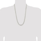 Sterling Silver Rhodium-plated 6.75mm Concave Beveled Curb Chain