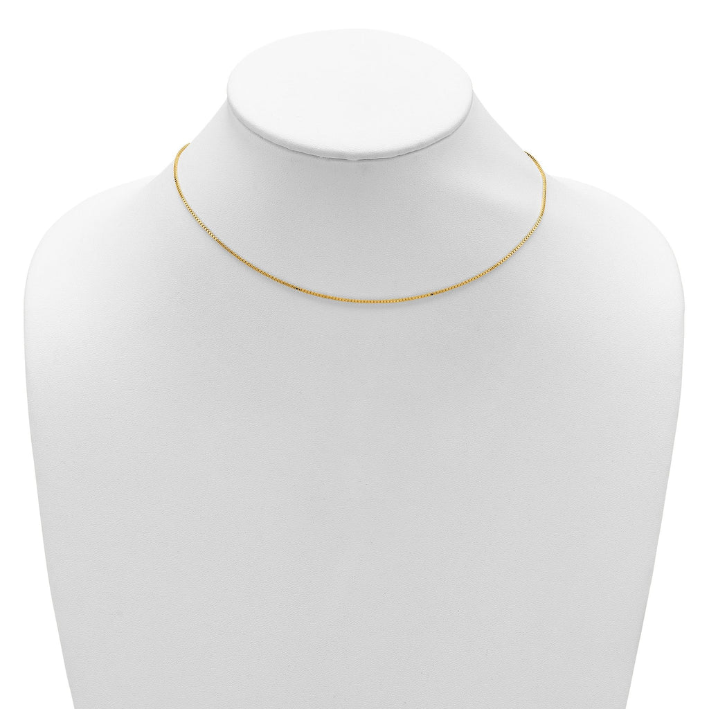 14K 1mm Box 1in+1in Adjustable Chain