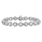 14k White Gold 8 carat Lab Grown Diamond VS+ F+ Complete Fashion Tennis Bracelet
