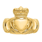 14k Polished Domed Claddagh Ring
