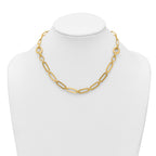 14k Polished Fancy Paperclip Link 17.25 inch Necklace