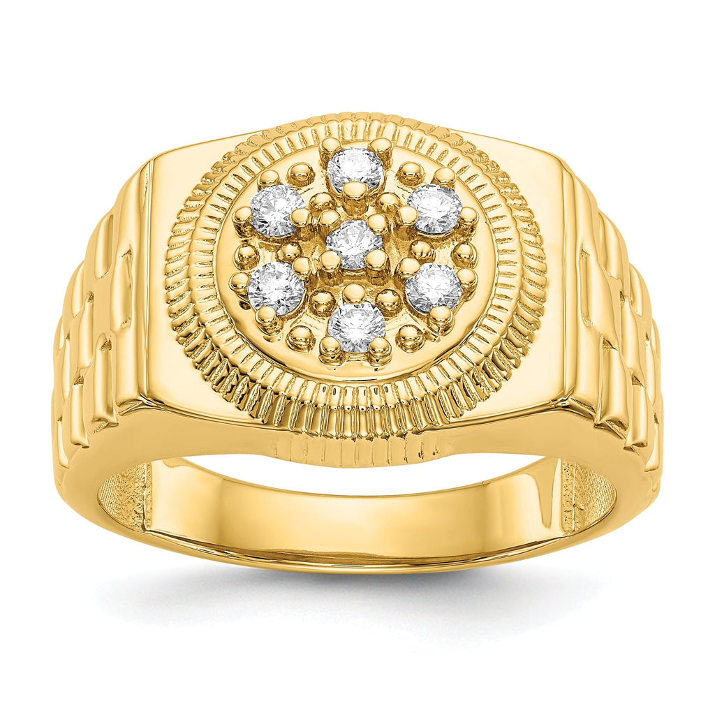 14k 1/4 carat VS Diamond Circular Top Mens Ring