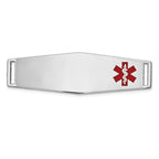 14K White Gold Enamel Medical ID Bracelet with Engraving Option