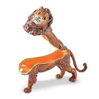 Luxury Giftware by Jere Bejeweled JABARI Lion Trinket Box with Matching 18 inch Necklace
