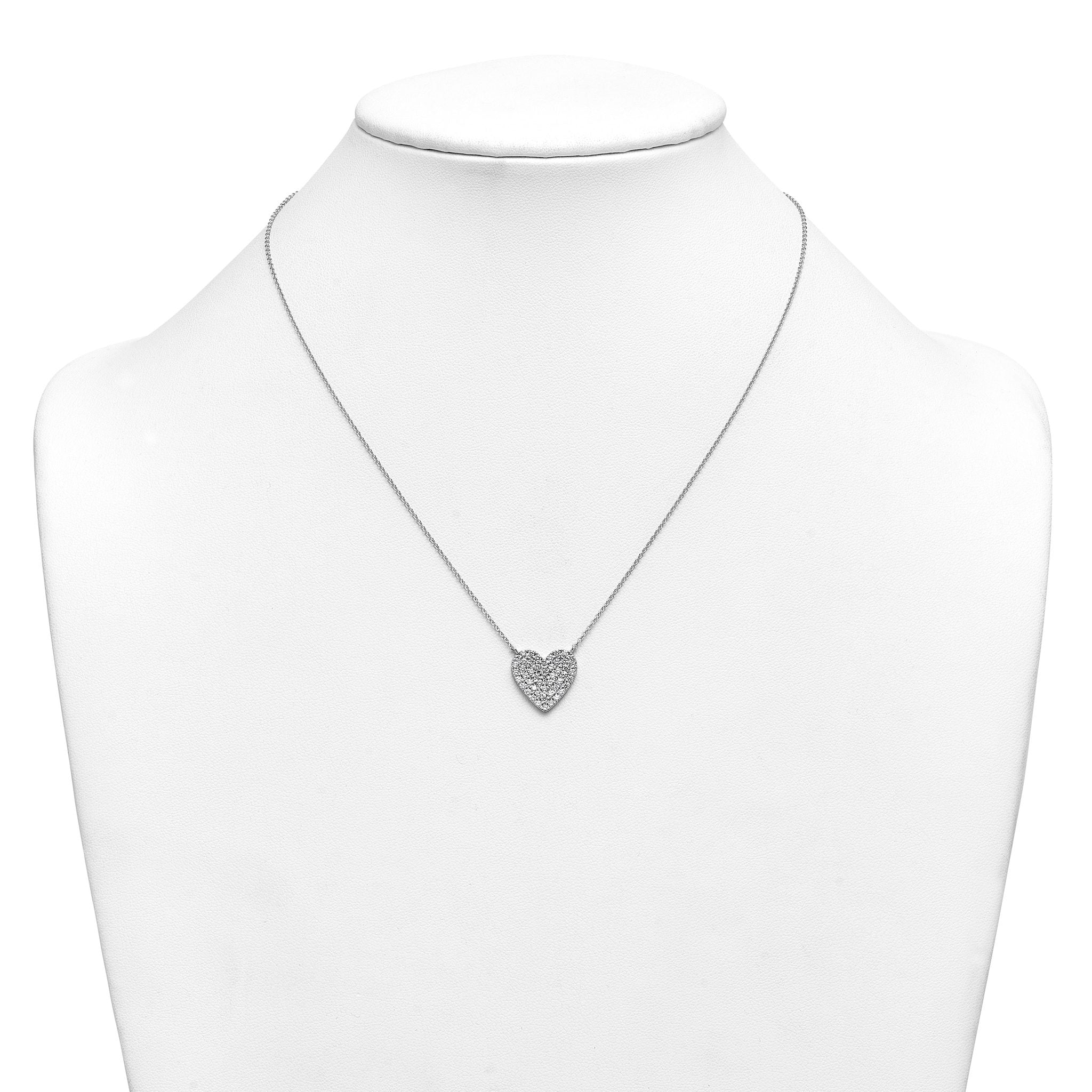 14kw 3/4 ctw Lab Grown Diamond VS+ F+ Round Cluster Necklace