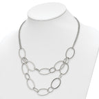 Chisel Stainless Steel Polished Oval Link 2-Strand 19 inch with 1.5 inch Extension Necklace