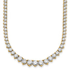 14k 15 carat Certified Lab Grown Diamond VS+ F+ Complete Round 16 inch Graduated Tennis Necklace