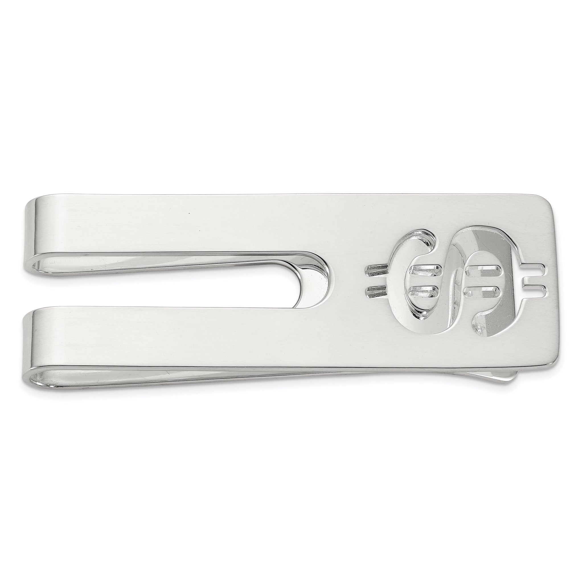 Sterling Silver Rhodium-plated Polished Cut Out Dollar Sign Money Clip Main image