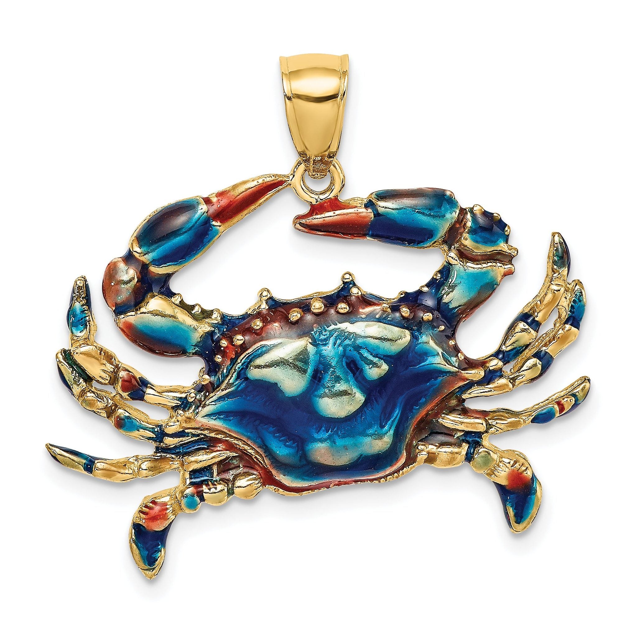 14K Blue Enamel Crab Charm Main image