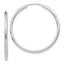 14K White Gold Polished Endless Hoop Earrings 2mm Rhodium Plated 35mm