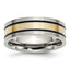 Inlay Wedding Band in Titanium & 14K Gold, 7mm