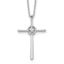 Sterling Silver Diamond Eternal Life Cross Necklace with Rhodium Polish
