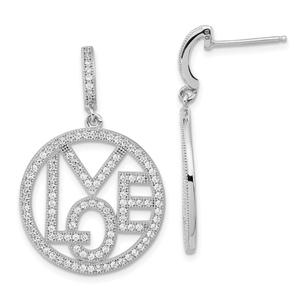 Brilliant Embers 925 Sterling Silver CZ Dangle Earrings with Rhodium Finish