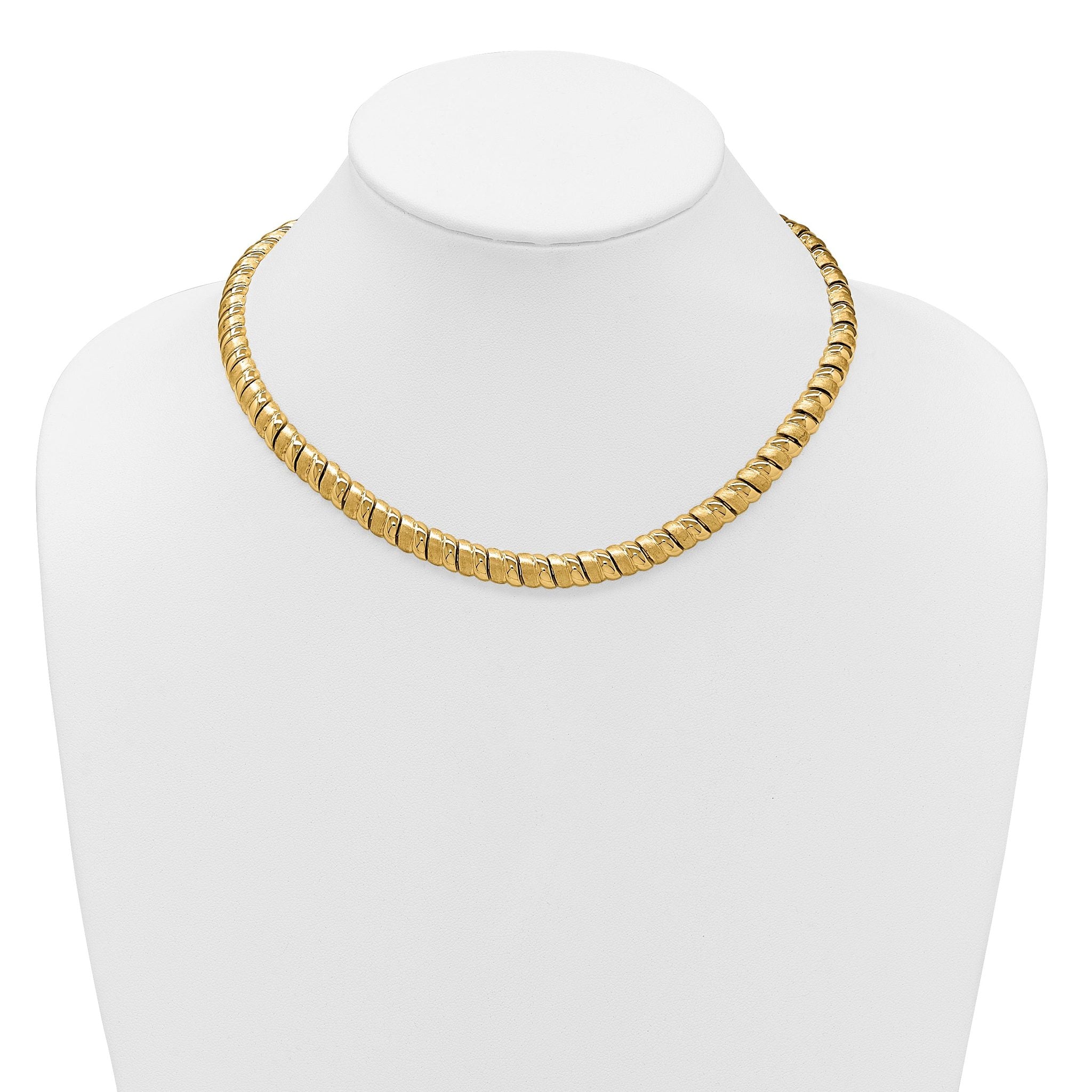 14K Polished and Brushed Fancy 8.0mm Necklace Secondary image