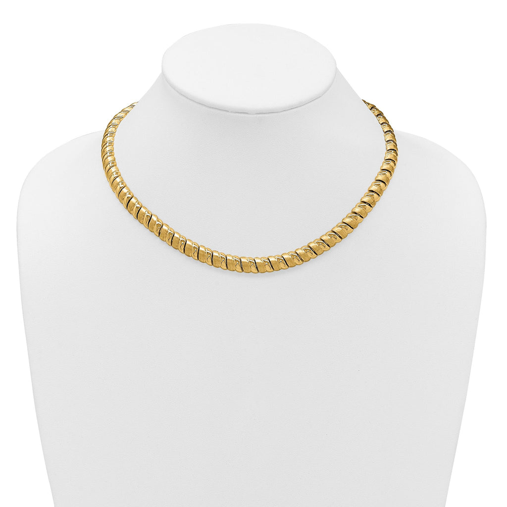 14K Polished and Brushed Fancy 8.0mm Necklace