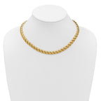 14K Polished and Brushed Fancy 8.0mm Necklace