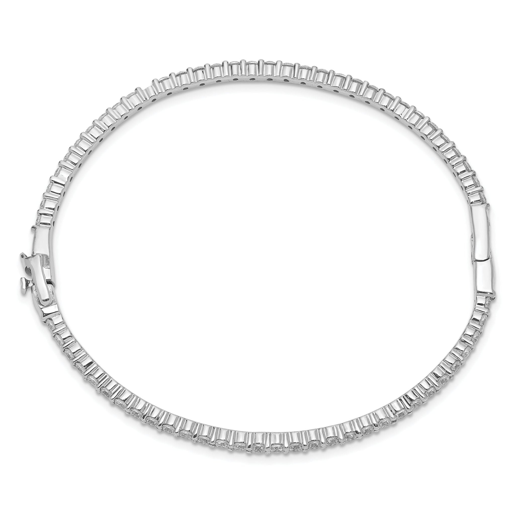 14k White Gold 2 1/2 carat Lab Grown Diamond VS/SI+ G+ Eternity Bangle Bracelet Secondary image