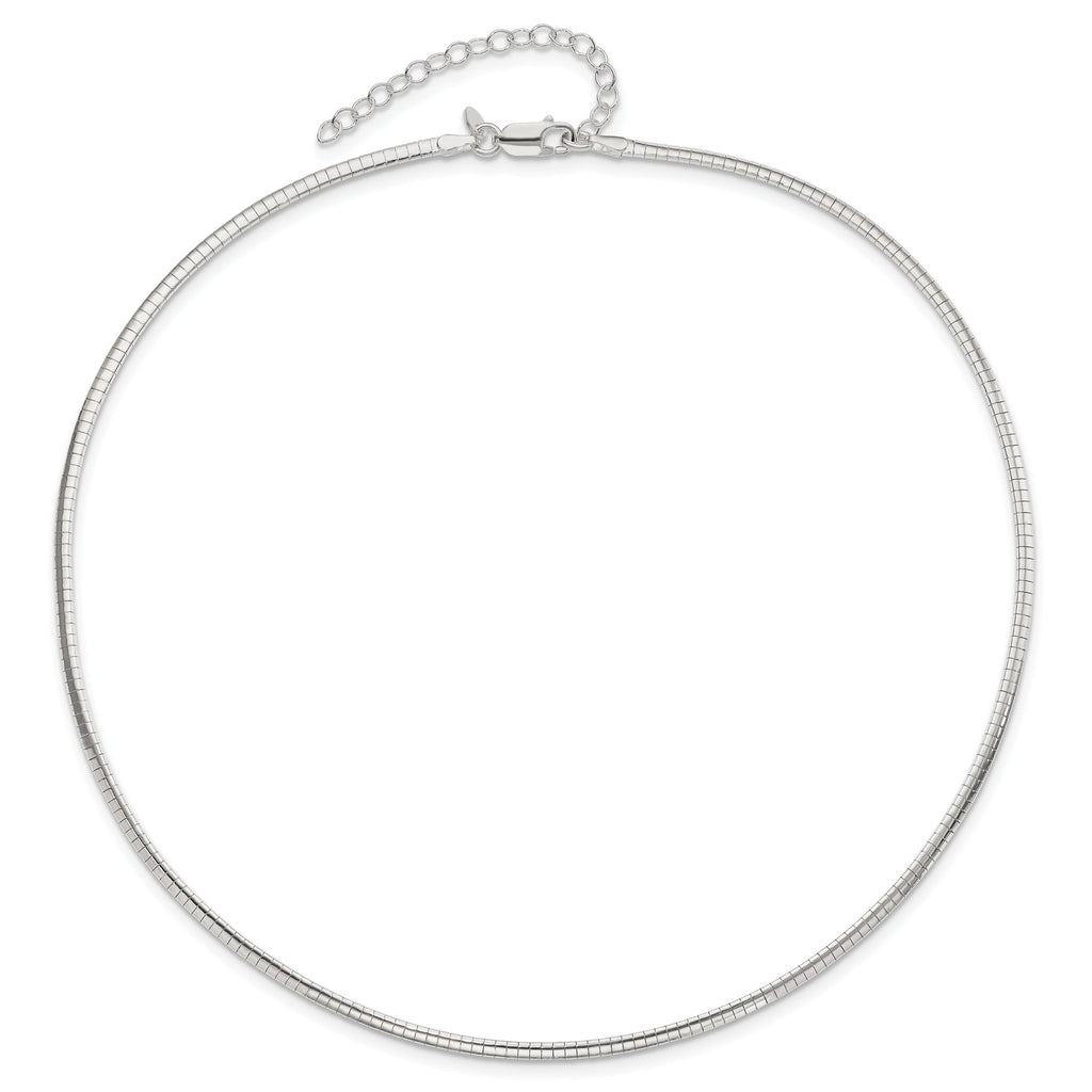 Sterling Silver 2mm With 2 in Ext Cubetto Chain