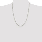 Sterling Silver Rhodium-plated 3.5mm Diamond-cut Rolo Chain