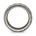 Edward Mirell Titanium Faceted Edge Brushed/Polished 12mm Concave Band