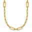 14K Polished Textured Greek Key Paperclip Link Necklace