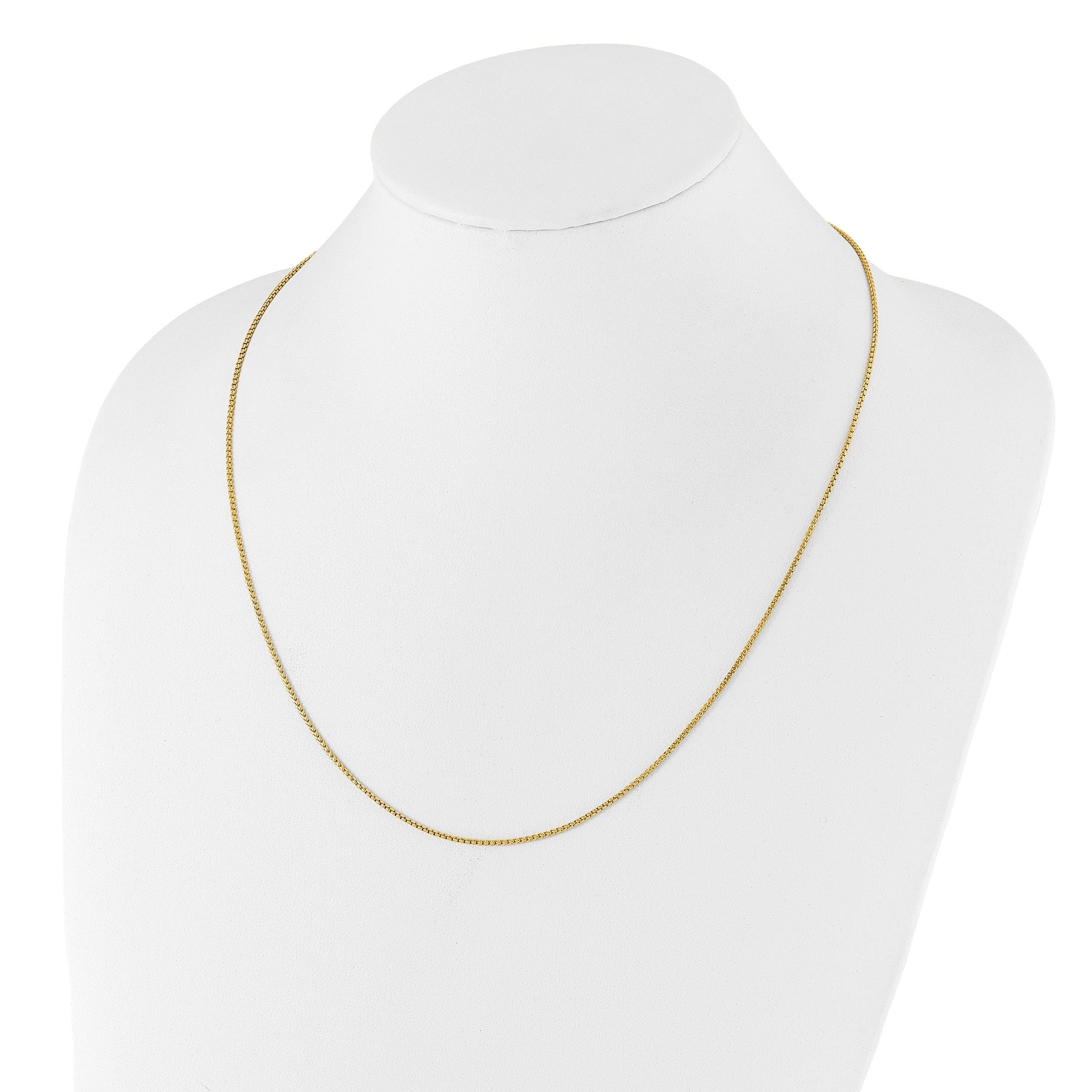 14 Karat Adjustable 1.35mm  Round Box Chain
