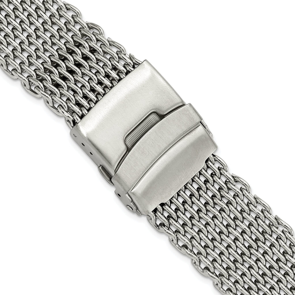20mm Stainless Steel Shark Mesh with Divers Clasp 7 inch Watch Strap