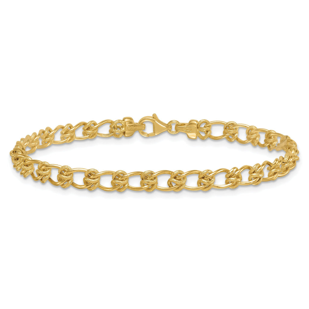 14K Polished and Textured 5.0mm Fancy Knot Link 17 Inch Necklace