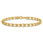 14K Polished and Textured 5.0mm Fancy Knot Link 17 Inch Necklace